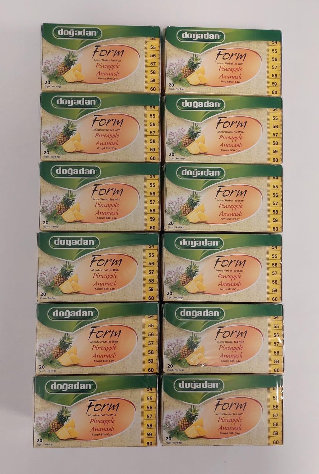 Dogadan Form Thé aux Herbes Mélangés à l'Ananas x 20 Sachets (Lot de 12)