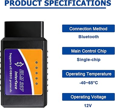Bluetooth Car Code Reader V1.5,Mini OBD2 Scanner,OBD2 Code Reader, OBD II Diagnostic Scan Tool,OBDII Adapter,Universal Car Engine Scanner Compatible with iOS,Android,Windows,Plug & Play