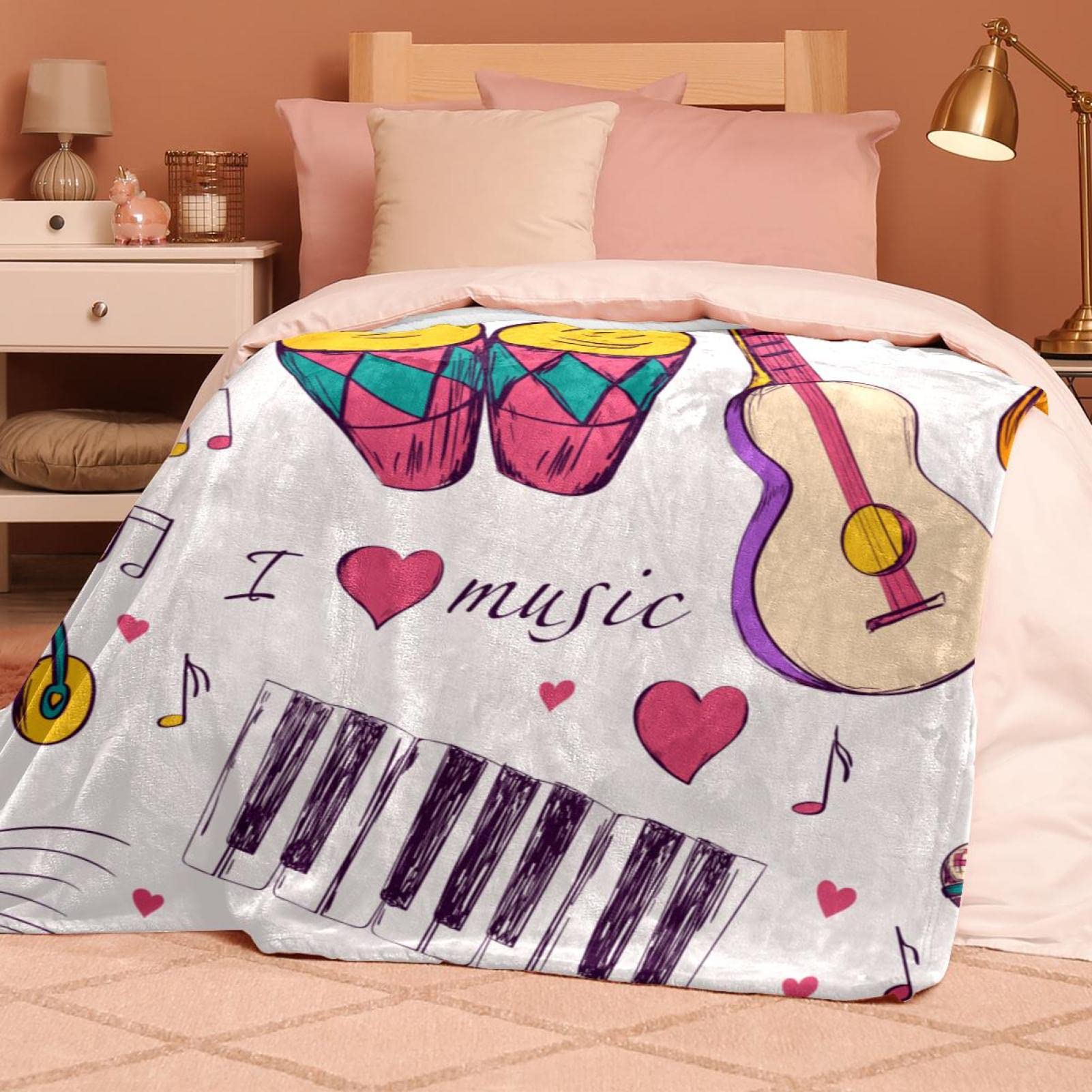 Coperta in pile per strumenti musicali sfocati in peluche leggero