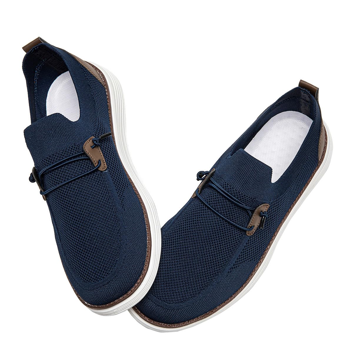 Mocassins pour Hommes Pantoufles Plates Mocassins à Enfiler Chaussures Bateau Chaussures de Marche Chaussures habillées Baskets de Fitness légères et Respirantes Confortables