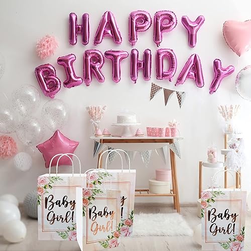 Miniatura 5 de Wensdr Paquete de 20 bolsas de recuerdos de fiesta para bebé niña con asas de golosinas, 8.3 x 5.9 x 3.14 pulgadas