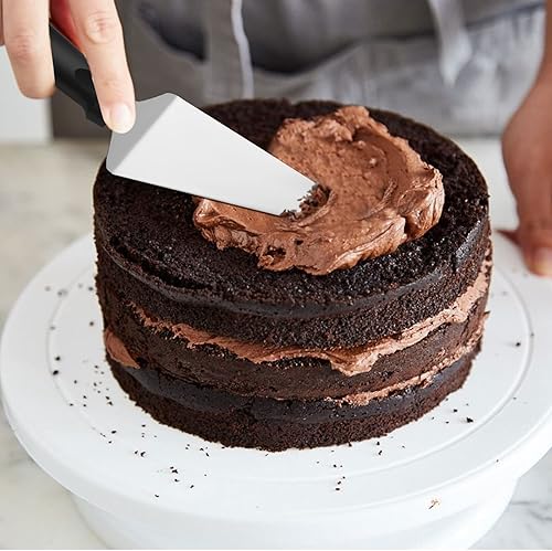 Miniatura 5 de 20 espátulas para pizza, servidor de tartas de acero inoxidable de 10 pulgadas, antideslizante, fácil de agarrar, espátulas triangulares con mango