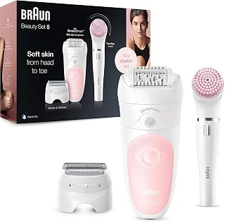 Braun Silk-épil Beauty Set 5 Épilateur Électrique Femme Blanc/Rose, pour débutantes, Épilation électrique