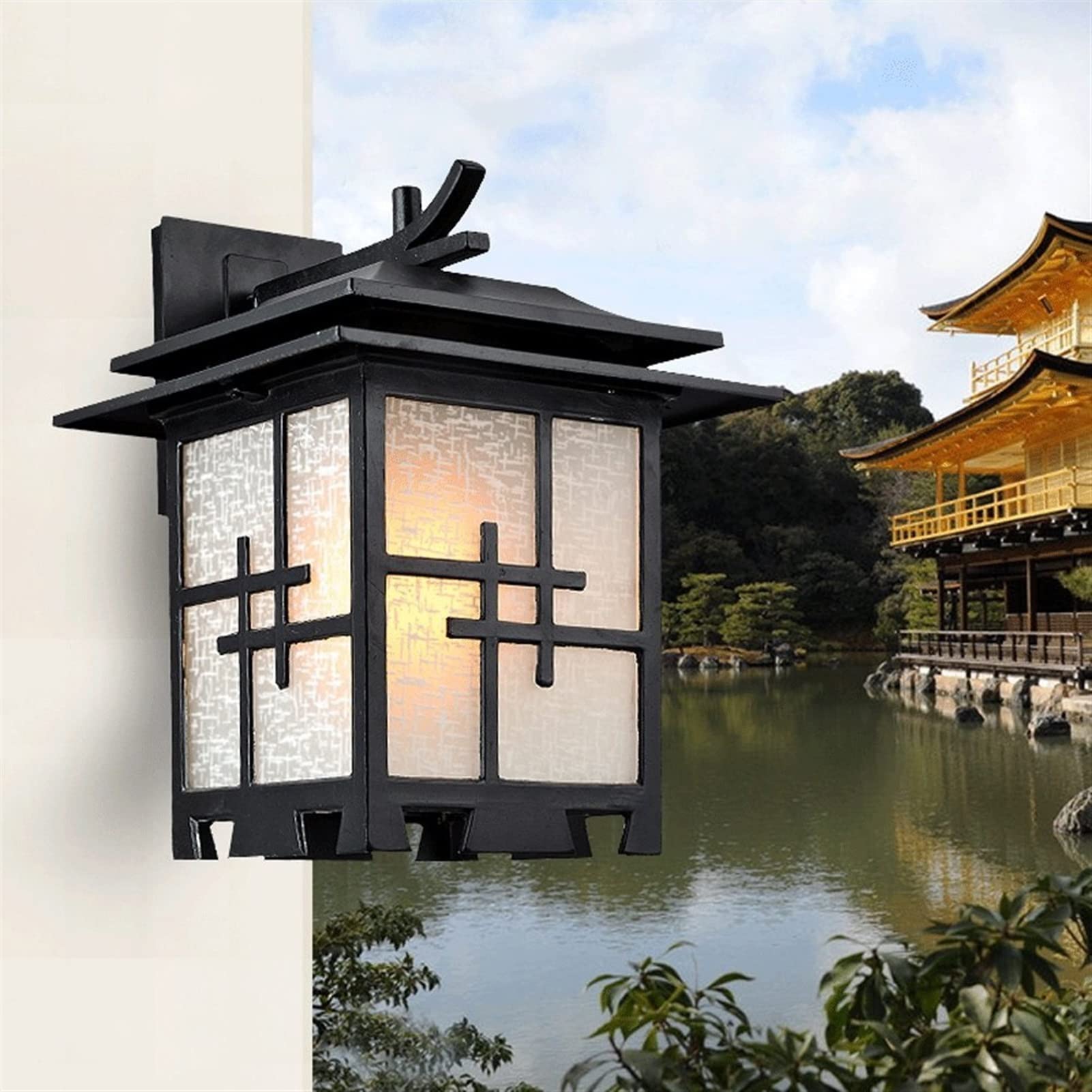 Applique Murale européenne Style Vintage, Style Chinois, imperméable, en Aluminium et Verre, Style Japonais, Simple, Antique, pour Porte, Couloir, Jardin, terrasse, Balcon, E27