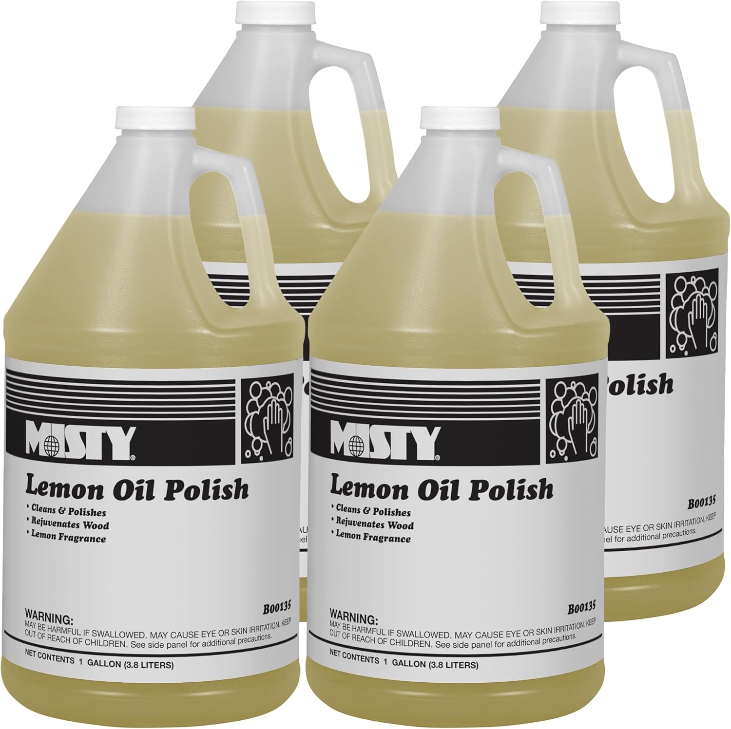 Misty Lemon Oil Polish - 1 Gallon (Case of 4) 1001517 - Excellent Rejuvenator for Fine Wood Furniture