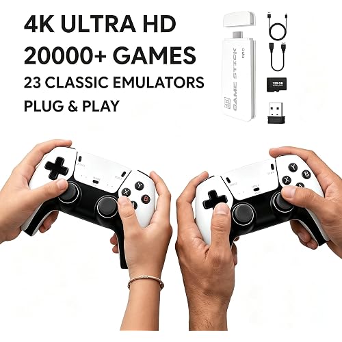 2026 New Retro Game Console: Features 128GB of Built-in Storage, Comes pre-Loaded with Over 20,000 Classic Retro Games, Supports 4K HDMI TV Output, and is a Plug-and-Play Portable Retro Gaming System