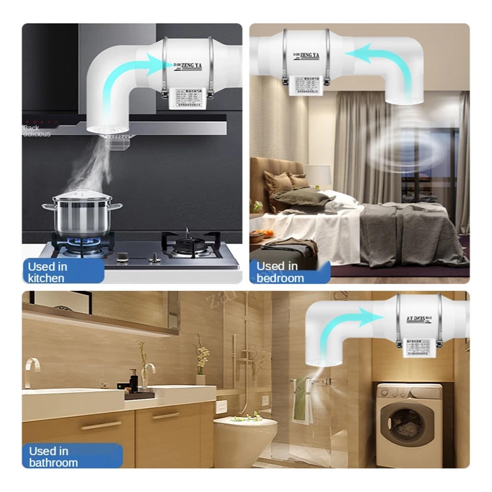Ventilador de tubería en línea, Extractor De Aire De 6 Pulgadas, Ventilador De Conducto Silencioso En Línea, Extractor De Baño, Ventilación, Cocina, Inodoro, Pared, Limpieza De Aire, Soplador Potencia