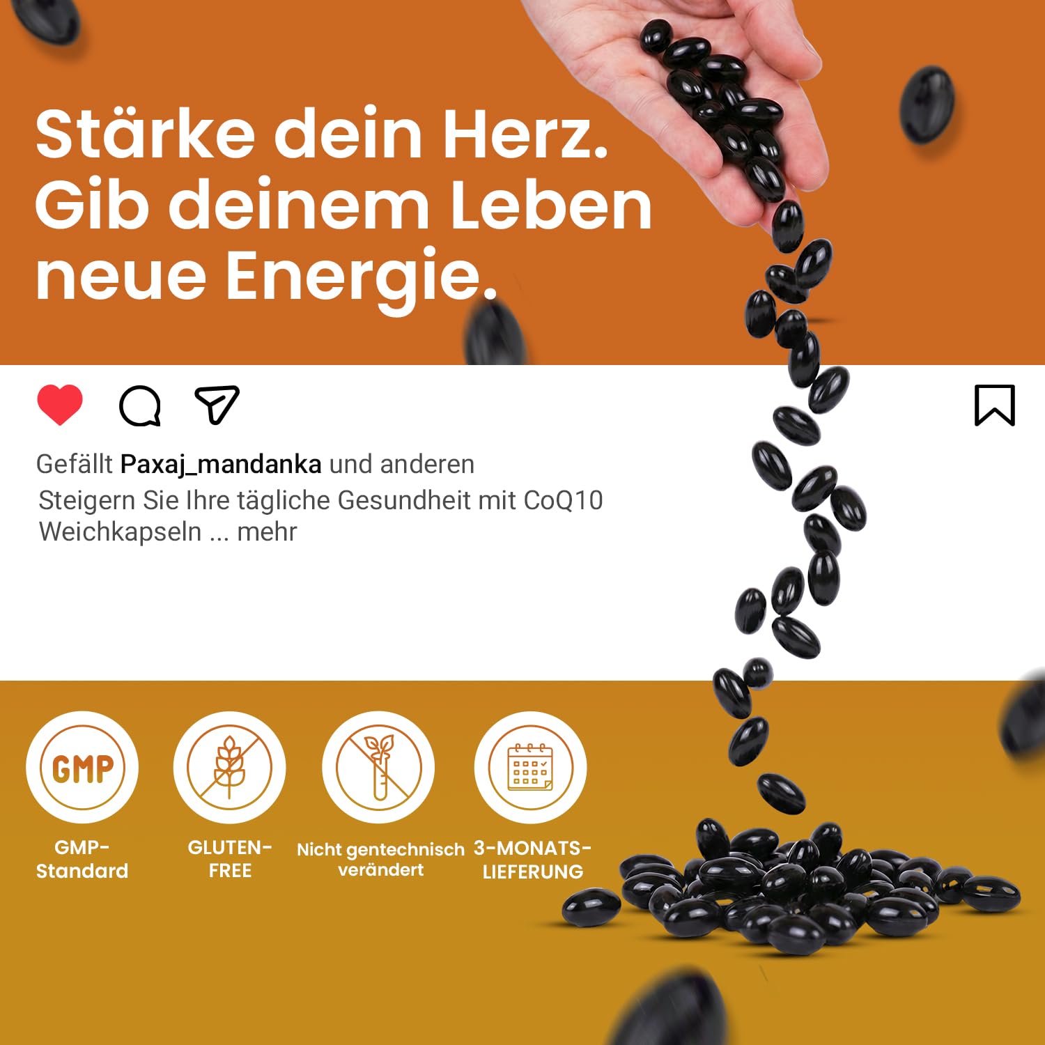 Ved CoQ10-500mg Softgels | All Natural Co Enzym Q10 | Höhere Absorption Formel | Qualität Made Q10 | 270 Softgels (3er Pack)