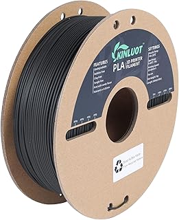 KINLUOT Matte PLA Filament 1.75mm, Black Matte PLA 3D Printer Filament 1kg Cardboard Spool, Dimensional Accuracy +/- 0.03 mm, Fits for Most FDM 3D Printers