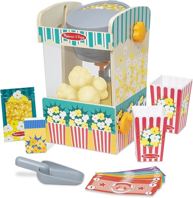 Melissa & Doug Fun at The Fair! Wooden Popcorn Popping Play Food Set