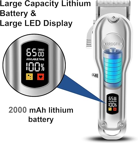 Miniatura 5 de Cortapelos profesional para hombres, cortapelos inalámbricos con hoja ajustable, cortapelos eléctricos para cortar el cabello, cortapelos