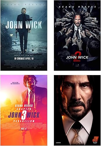 Miniatura 1 de John Wick Chapter 4 Keanu Reeves - Póster artístico de la película de Keanu Reeves y arte de pared, póster moderno para decoración de dormitorio