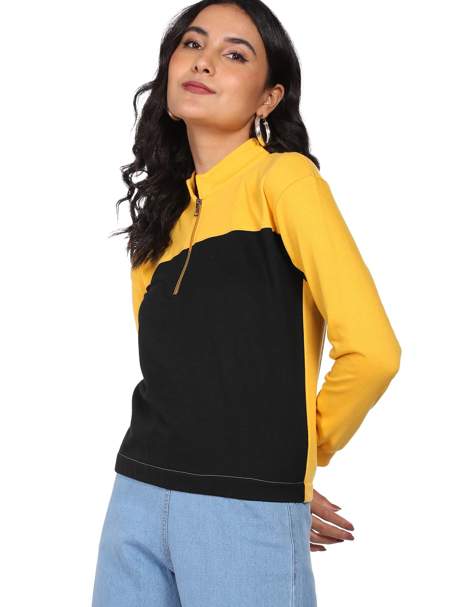 newport Women's Polyester Hooded and Crew Neck Regular Fit Sweatshirt (NPWWPSS20003Y06_Yellow_Large)-picture-33