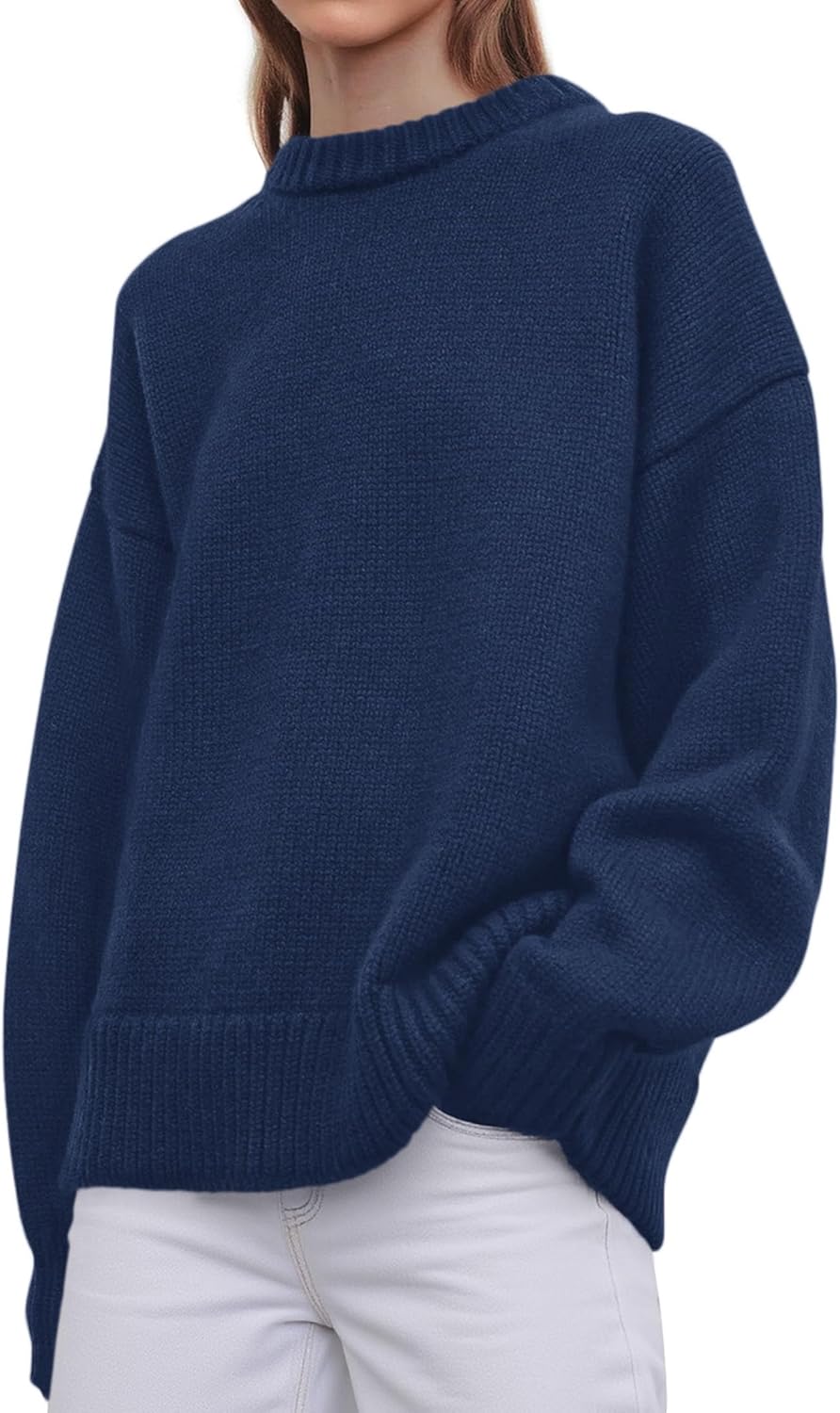 PRETTYGARDEN Womens Sweaters Spring 2026 Trendy Casual Crewneck Long Sleeve Cozy Knit Pullover Sweater Tops Fashion Clothing