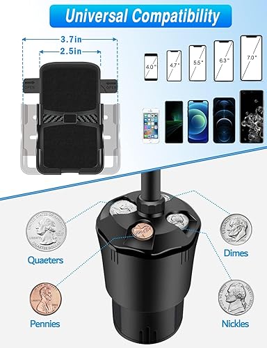 Miniatura 4 de Soporte multifuncional para teléfono celular para automóvil, brazo largo con rotación de 360 grados, compatible con iPhone, Samsung y todos los