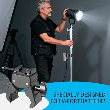 Small Rig V Mount Plate - V Mount Clamp - Lightweight Mounting Bracket with Crab Claw Clip, Video Device Tripod Shelf for Beginner Photography Lighting