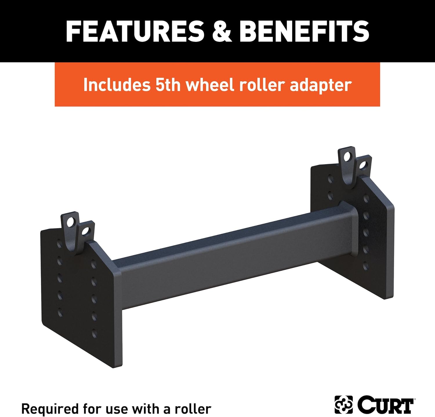 CURT 16515 E16 5th Wheel Hitch Head Only, Legs or Roller Required, 16,000 lbs