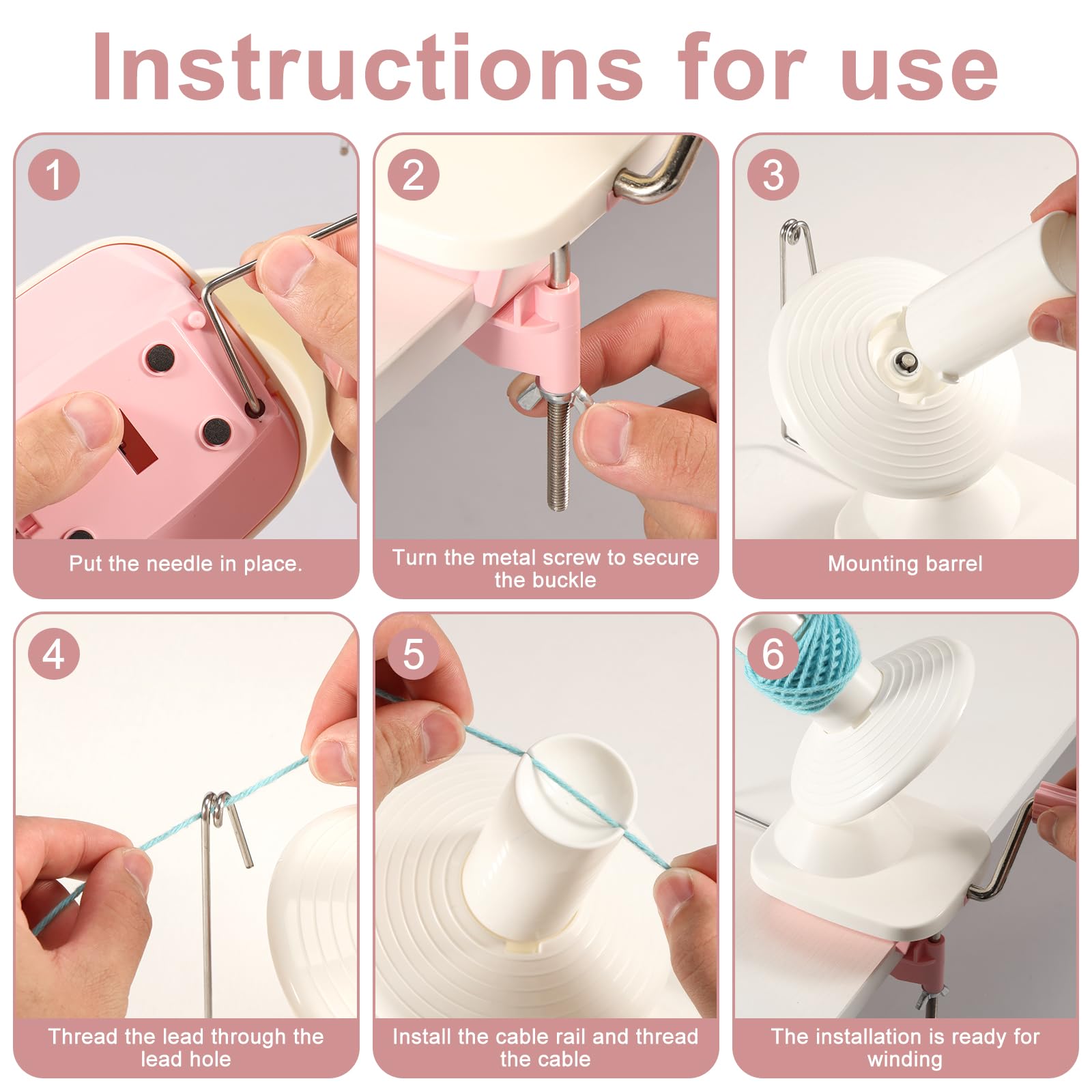 Yarn Winder, Yarn Ball Winder Manual Yarn Spinner Efficient Yarn Ball Roller Detachable Yarn Cake Winder Clip on Table Yarn Ball Spinner Effortless Yarn Winder for Knitting Yarn Fiber Balls