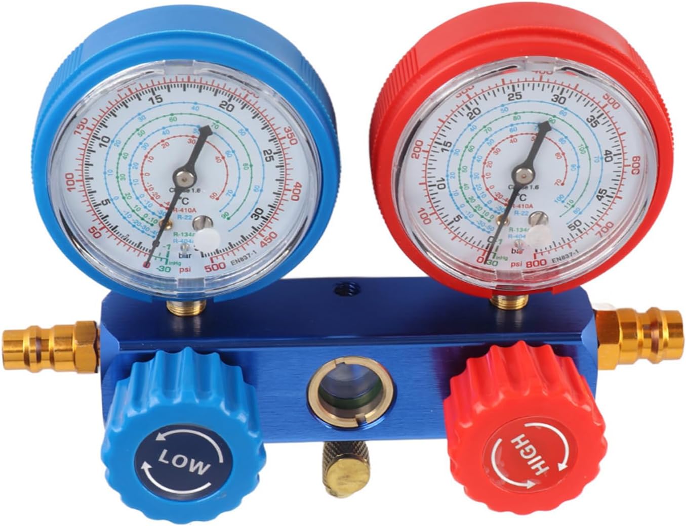 Yctze R134a Manifold Set with 1.5m Charging Hoses for Automotive AC Systems Testing and Charging