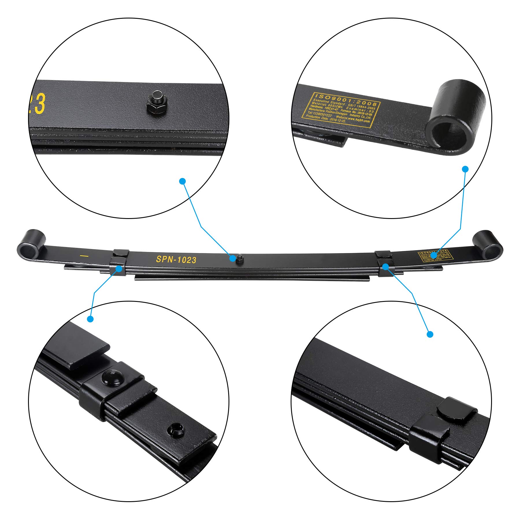 10L0L Kit De Ressorts Arrière Robustes à 4 Lames Avec Bagues Et Manchons Pour Chariot De Golf Club Car DS