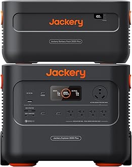 Jackery Explorer 2000 Plus, 1*Expandable Battery, 4085 Wh LiFePO4 Battery with 3000W Output for Outdoor RV Camping and Home Emergency