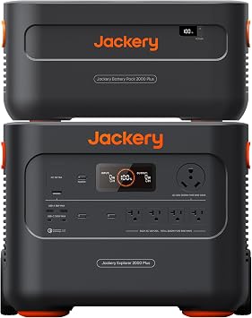 Jackery Explorer 2000 Plus Portable Power Station with Extra Battery, 4085Wh LiFePO4, 10-Year Lifespan, 3000W Output, Expandable to 24kWh, UPS Home Backup for Camping, EmergencySolar Panel Optional