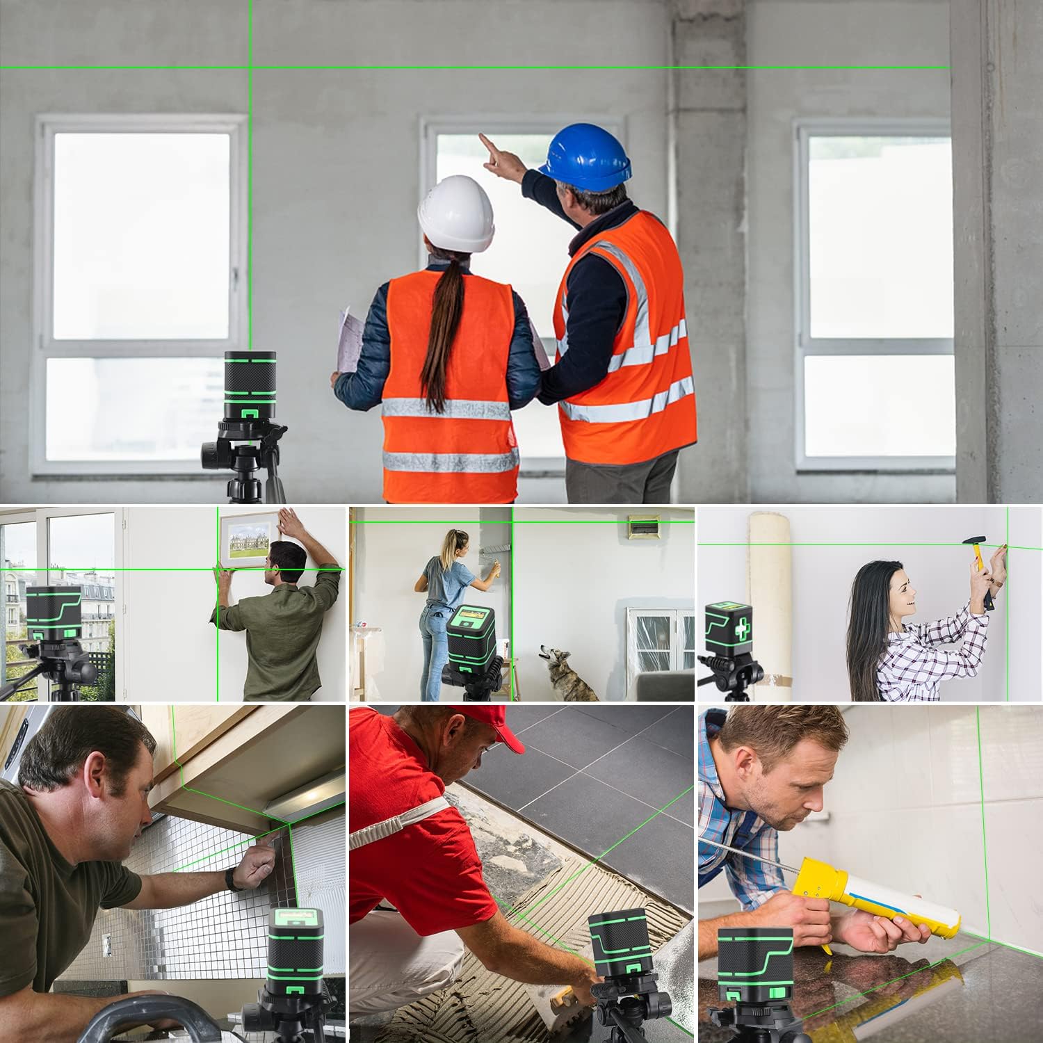 Laser Level Self Leveling 360°, Fancyall Green Laser Level 2 Lines, Cross Line Laser, Lazer Level Manual / Self Leveling with Laser Class 2 (Pmax<1mW, Leveling accuracy:±1mm/7m) : Musical Instruments