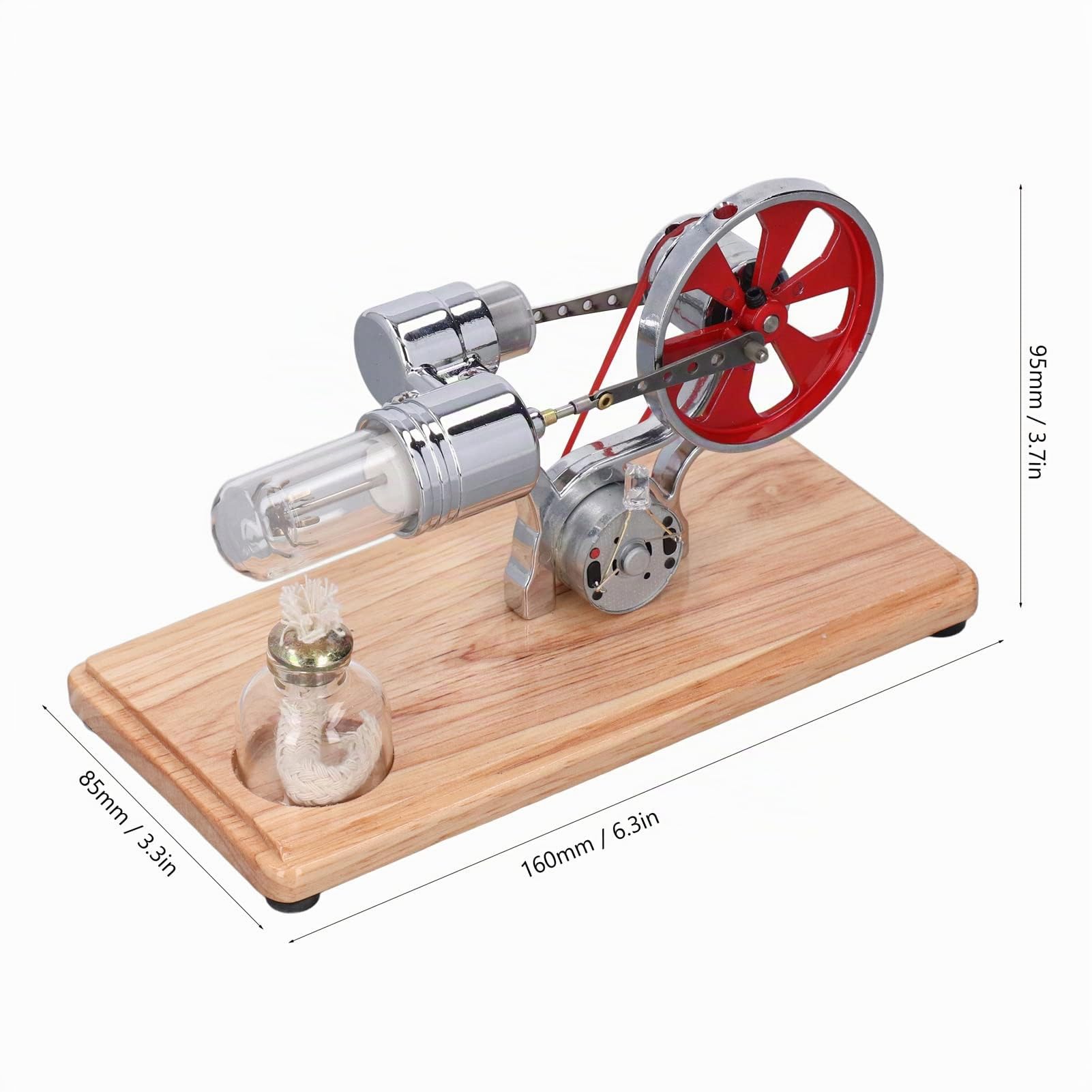 Kit di costruzione modello motore Stirling SALUTUYA, motore a vapore Stirling, semplice da usare, multiuso in acciaio inossidabile e lega di zinco, giocattolo educativo per esperimenti di fisica per