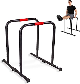 Mobiclinic®, Barras Paralelas Calistenia, Ajustables, 2 Alturas 79-89 cm, Empuñaduras Antideslizantes, Pies de Goma, Acero Reforzado, Fondos, Flexiones, Plancha, Funcional, Twins
