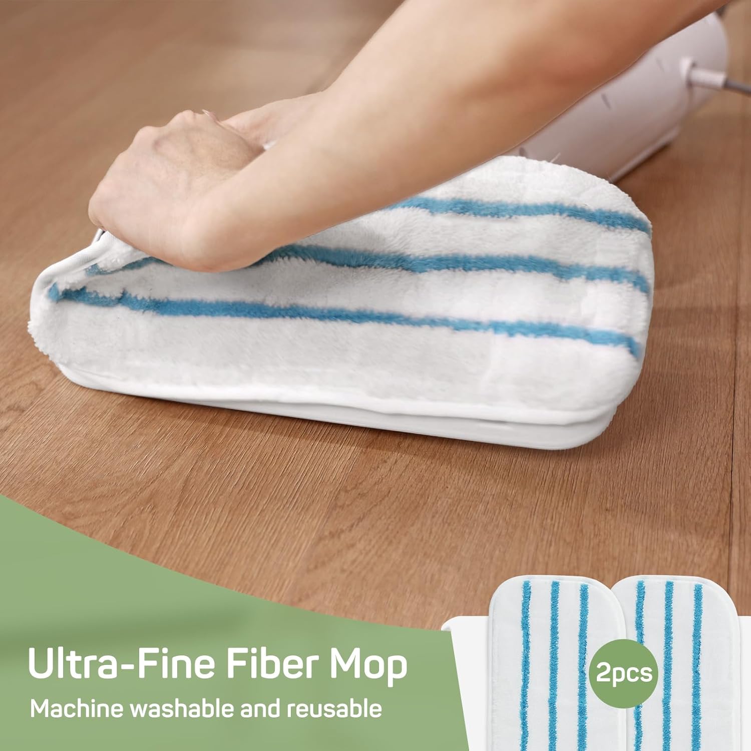 Steam Mop for Floor Cleaning, Lightweight Floor Steamer for Hardwood, Tile, Laminate, and Carpet, Includes 2 Washable Pads