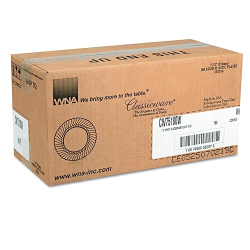 Miniatura 10 de WNA Classicware - Plato redondo de plástico rígido, 7.5 pulgadas, grande, transparente (180 unidades)