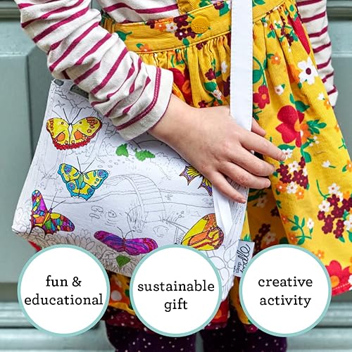 Miniatura 3 de eatsleepdoodle Bolsa cruzada para colorear para niños con 10 bolígrafos lavables - 8.7 x 7.1 in
