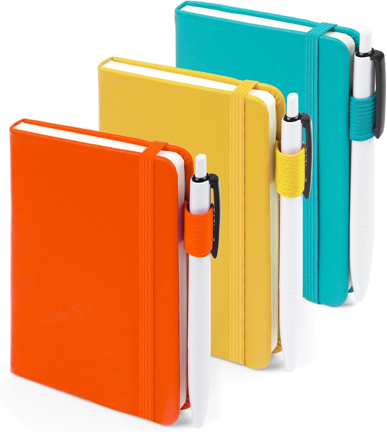 feela 3 Pack A6 Pocket Notebooks, Hardback Lined Small Notebooks with