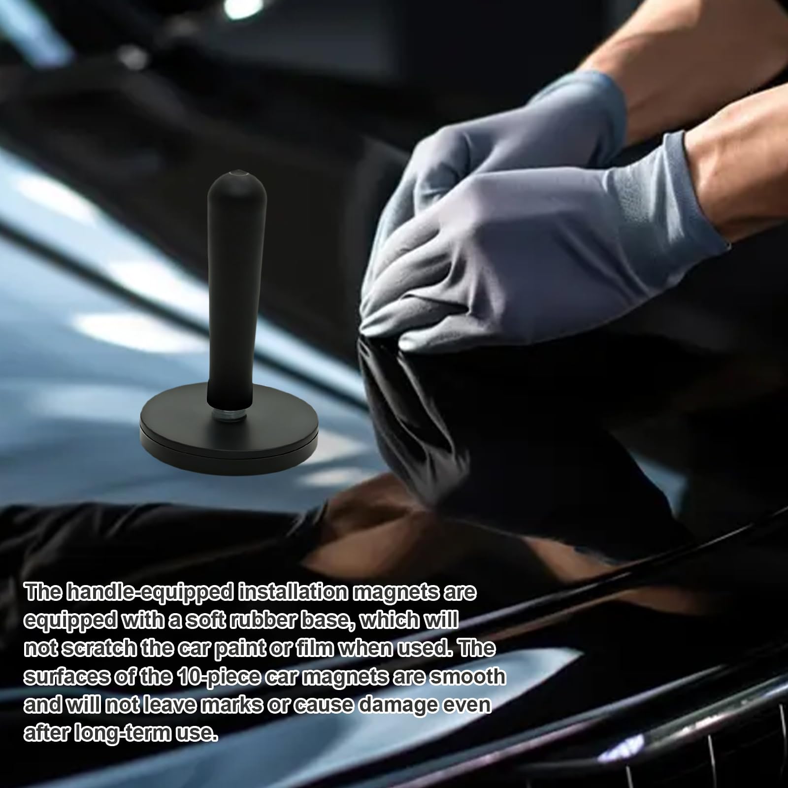 10 magneti di montaggio per auto: diametro 43 mm, magnete di montaggio per auto, con manico in plastica, in vinile Wrap Gripper per pellicole, auto, pellicola fai da te, pellicola per auto