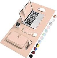 Vista 8 de TOWWI Tapete de escritorio de doble cara, gran tapete de escritorio, protector impermeable de mouse de cuero sintético, tapete de escritorio grande