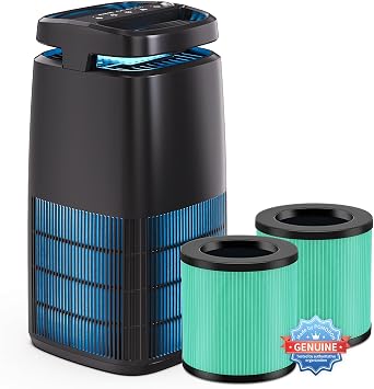 POMORON MJ002H Air Purifier for HomeOne 3-Layer Original Filter Included and One Set of 4-Layer Allergy Filters2 Packs