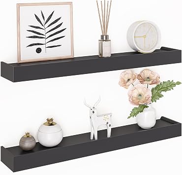 Ballucci 24" Modern Ledge Floating Shelves, Set of 2, Wall Mounted Shelf