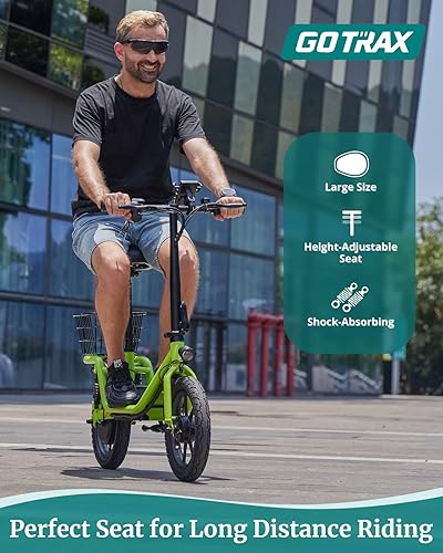Miniatura 4 de Gotrax FLEX Electric Scooter with Seat for Adult, 18.6Miles Range&15.5Mph Power by 400W Motor, 14" Pneumatic Tire&Height Adjustable Seat, Foldable