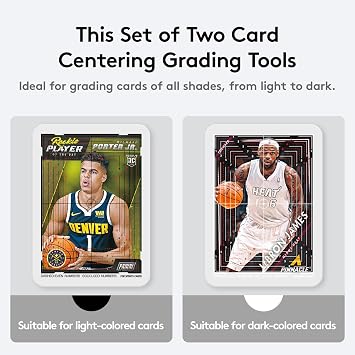BDJBXK Card Centering Grading Tool, Sports Cards Grading Kit, Includes Two Sets of Sports Trading Cards Measuring Tools (with Instructions)