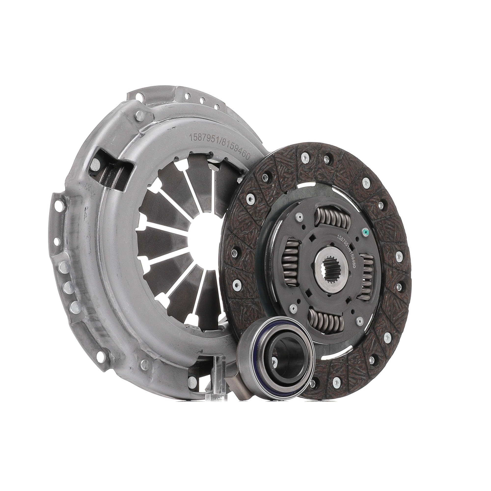 RIDEX 479C0105 Kit de embrague con placa de apriete de embrague con plato de embrague con cojinete de desembrague con apoyo Compatible con HONDA CIVIC VII Hatchback EU, EP, EV