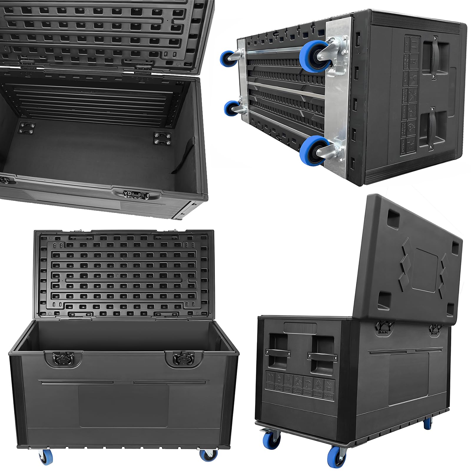 Large Cable Trunk Road Case with Wheels, 44