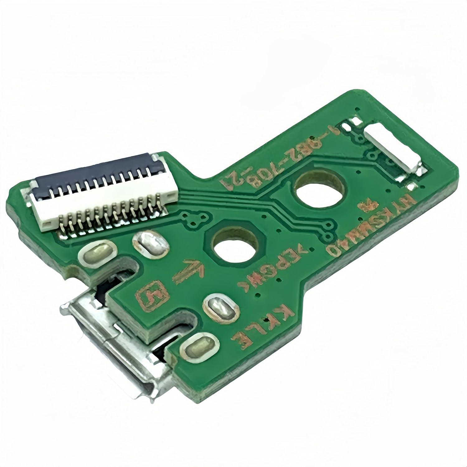 Charging Port Assembly Replacement for PS4 DualShock 4 Micro USB Adaptor Charger Socket Board Connector Module for PlayStation PS4 Controller with 12 Pin Flex Cable Screwdriver Repair Part JDS-055/050