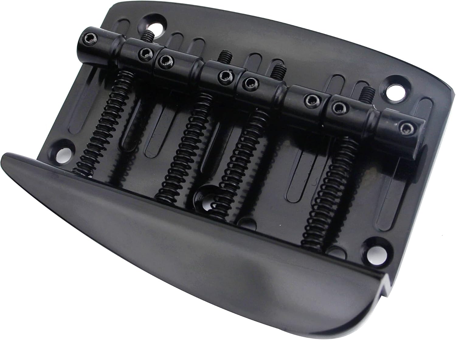 Guyker 4 String Hard Tail Fixed Bass Brass Bridge Compatible with Jazz Bass or Precision Bass PB JB Style Bass GB1020, Black