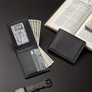 RFID Blocking Genuine Leather Wallet for Men, Slim Design with Technology to Stop Electronic Pick Pocketing, Ideal for Travel