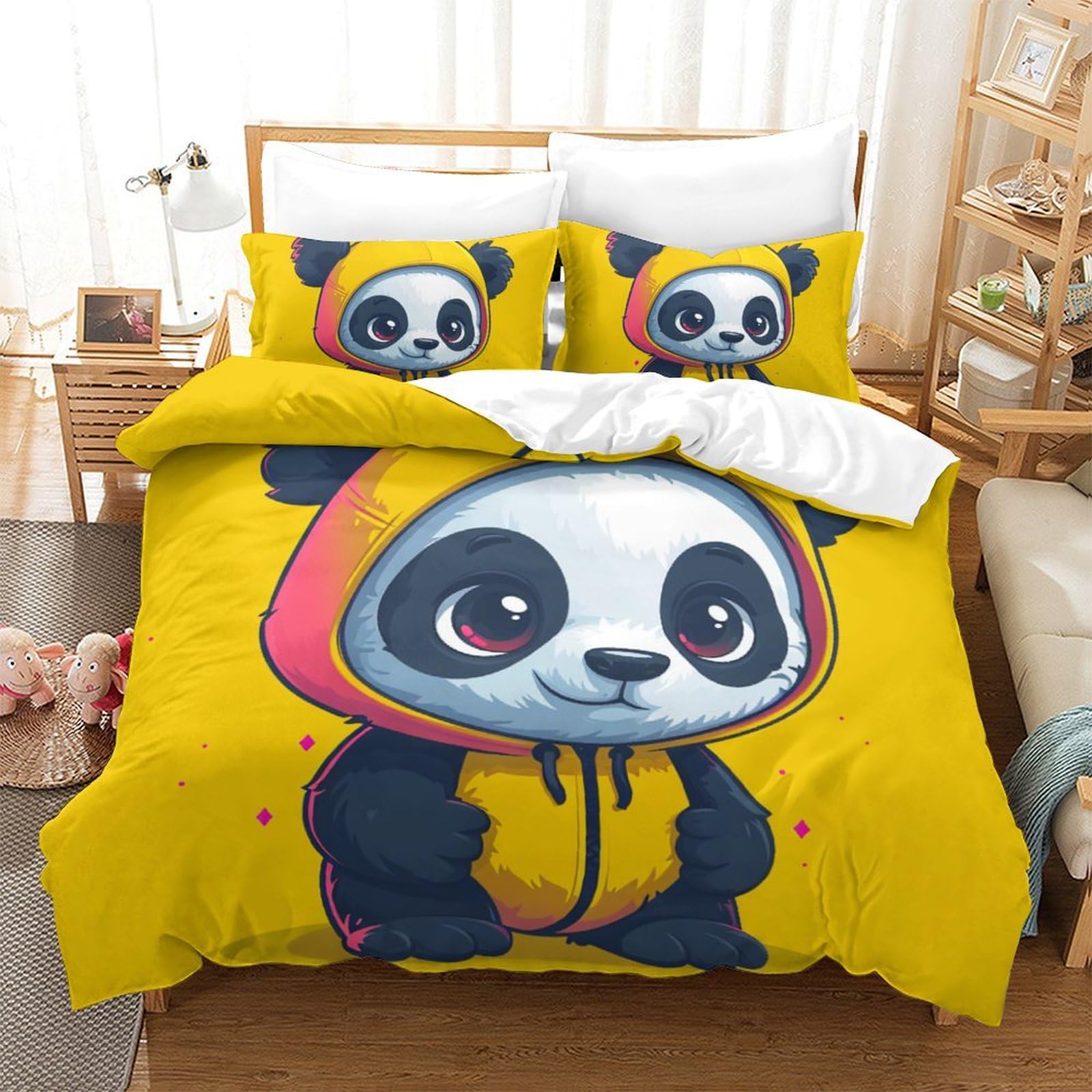 Housse de couette panda en relief pour illuminer la chambre familiale avec style et douceur
