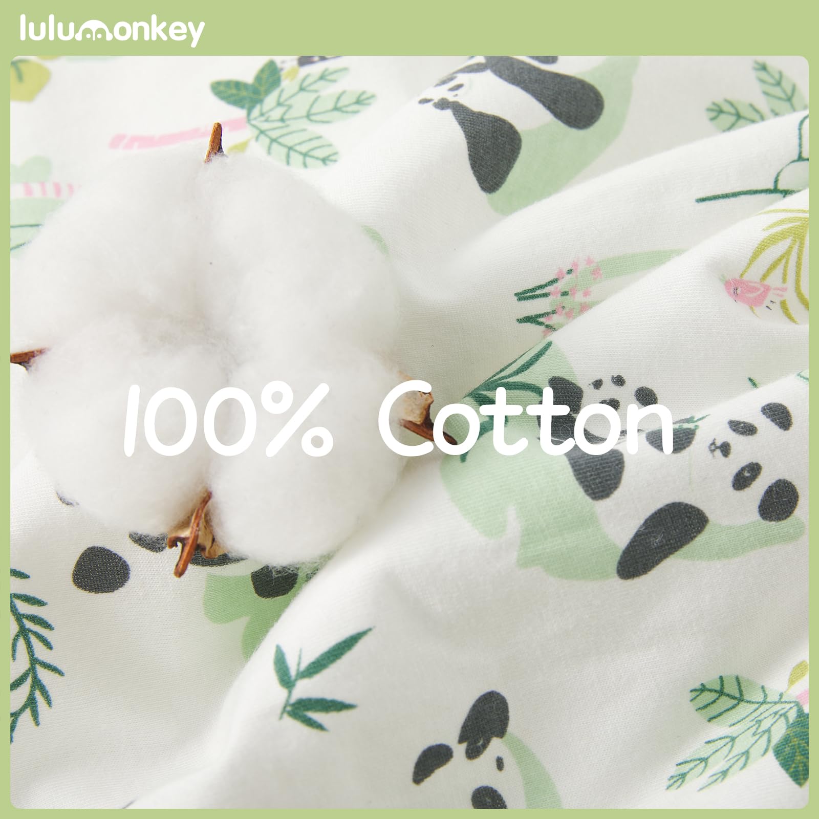 LULUMONKEY Sleeping Bag with Legs 2.5 TOG, 100% Cotton Winter Sleeping Sack with Feet Toddler Wearable Blanket 6-12 Months, Panda - Image 4