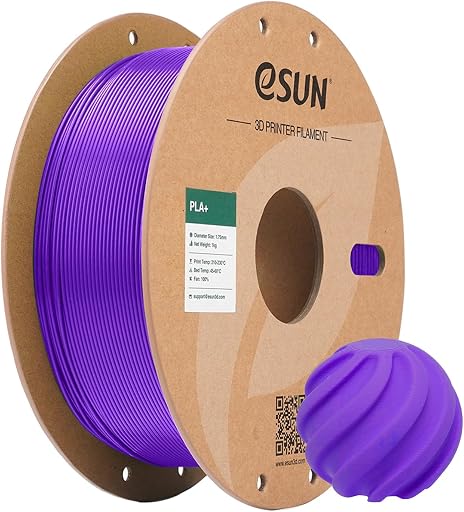 eSUN PLA+ Filament 1.75mm, 3D Printer Filament PLA Plus, Dimensional Accuracy +/- 0.03mm, 1KG Spool (2.2 LBS) 3D Printing Filament for 3D Printers, Purple