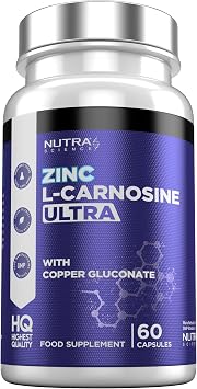 Zinc L-Carnosine Ultra   High Strength 81MG Zinc L Carnosine + Copper   Digestive & Gastric Support Zinc Supplement   60 Vegan Capsules
