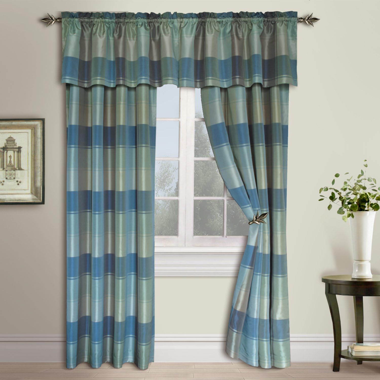 Plaid Shower Curtain, 70 by 72-Inch, Blue/Green