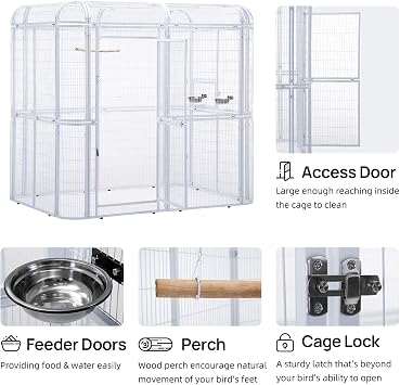 Parrot Cages for Large Birds Outdoor Extra Large Bird Cage with Bird Cage and Perch Suitable for Macaws Canaries Parrots Budgie Lovebirds